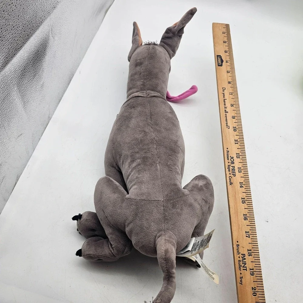 Disney Store Gray Dog Plush Stuffed Animal Toy Medium Pink Tongue Cute